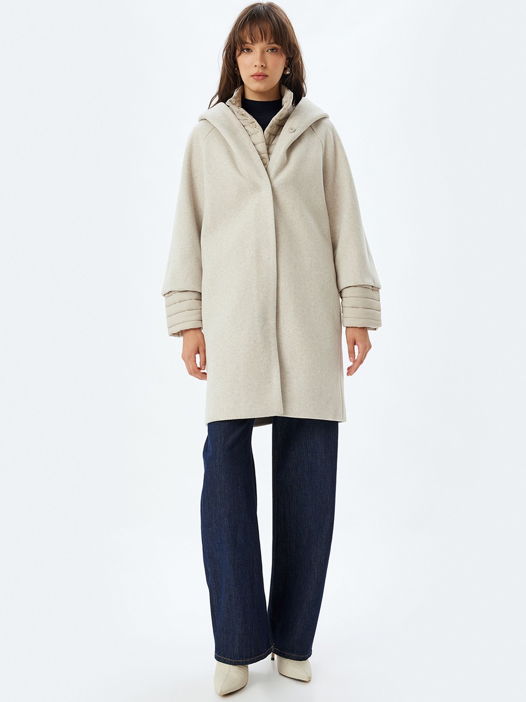 

Koton Single-Breasted Overcoat, Beige