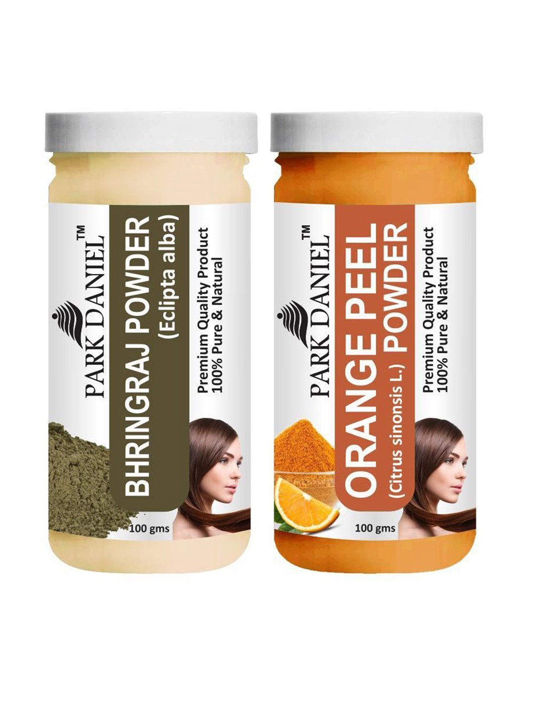 

Park Daniel Set Of 2 Natural Bhringraj & Orange Peel Powder - 100 g Each, Transparent