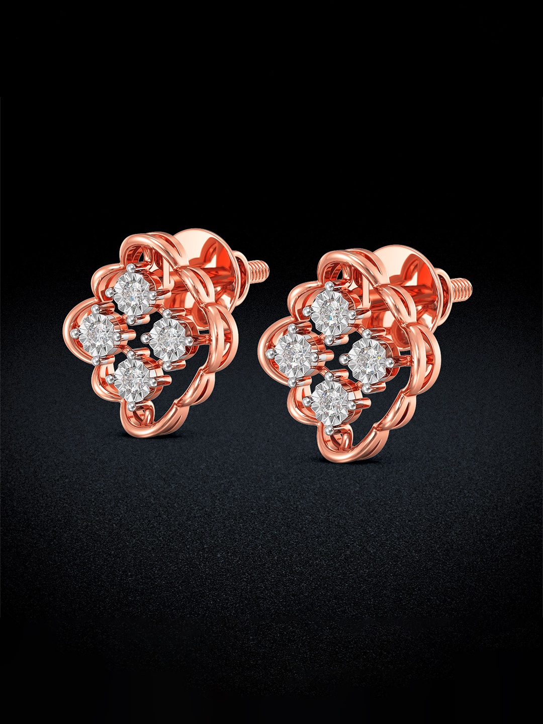 

Joyalukkas Women 18KT Rose Gold Earrings Diamond