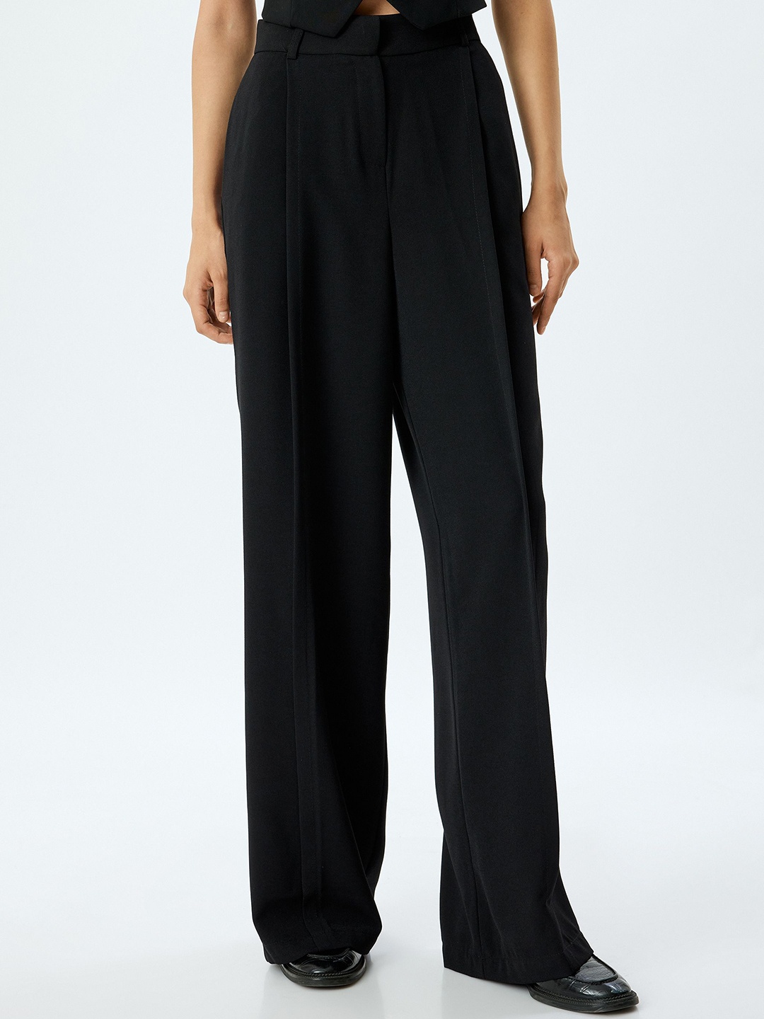 

Koton Women High-Rise Trousers, Maroon