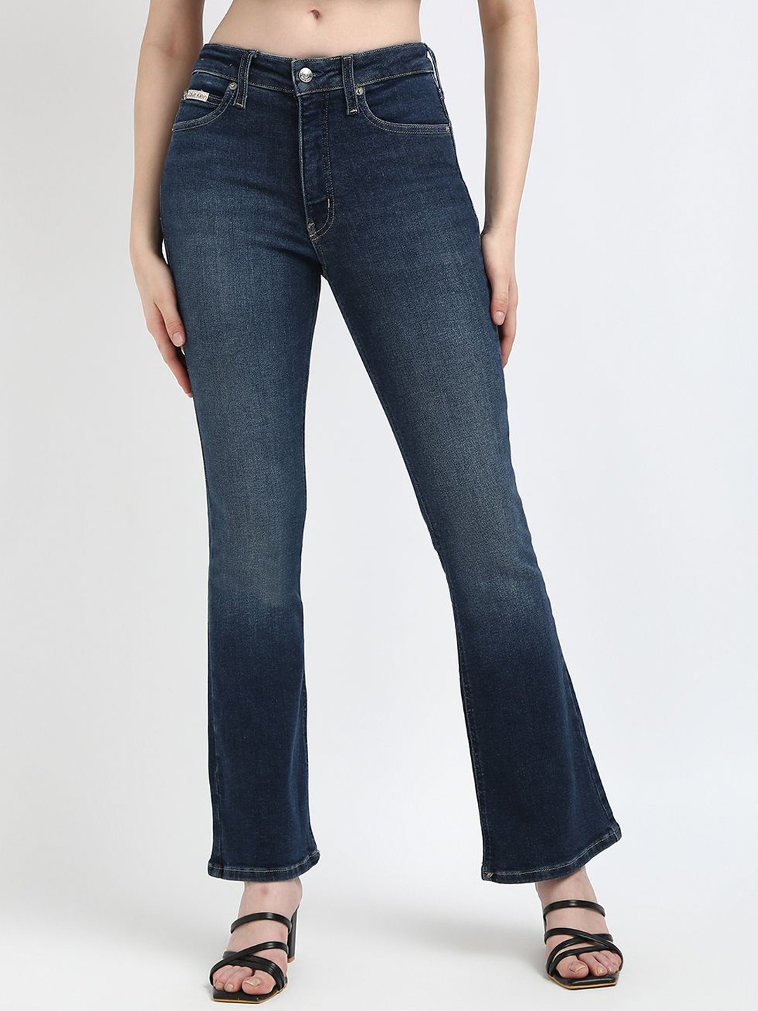 

Calvin Klein Jeans Women Bootcut Low Distress Light Fade Jeans, Blue