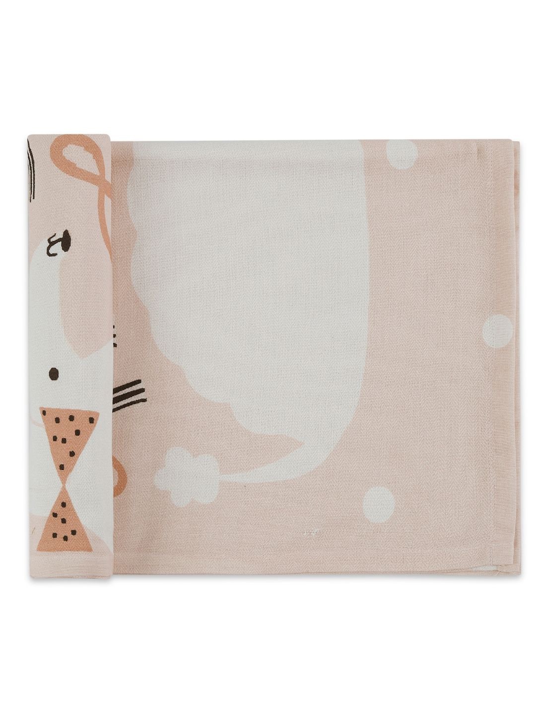 

haus & kinder Pink & White Printed Bamboo 150 GSM Bath Towel