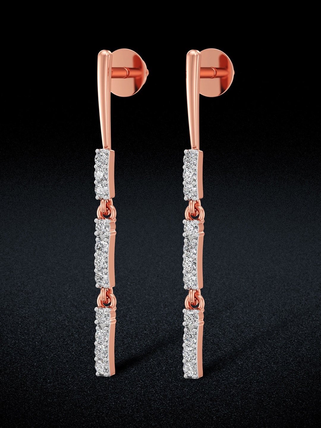 

Joyalukkas Women 18KT Gold Earrings Diamond, Rose gold