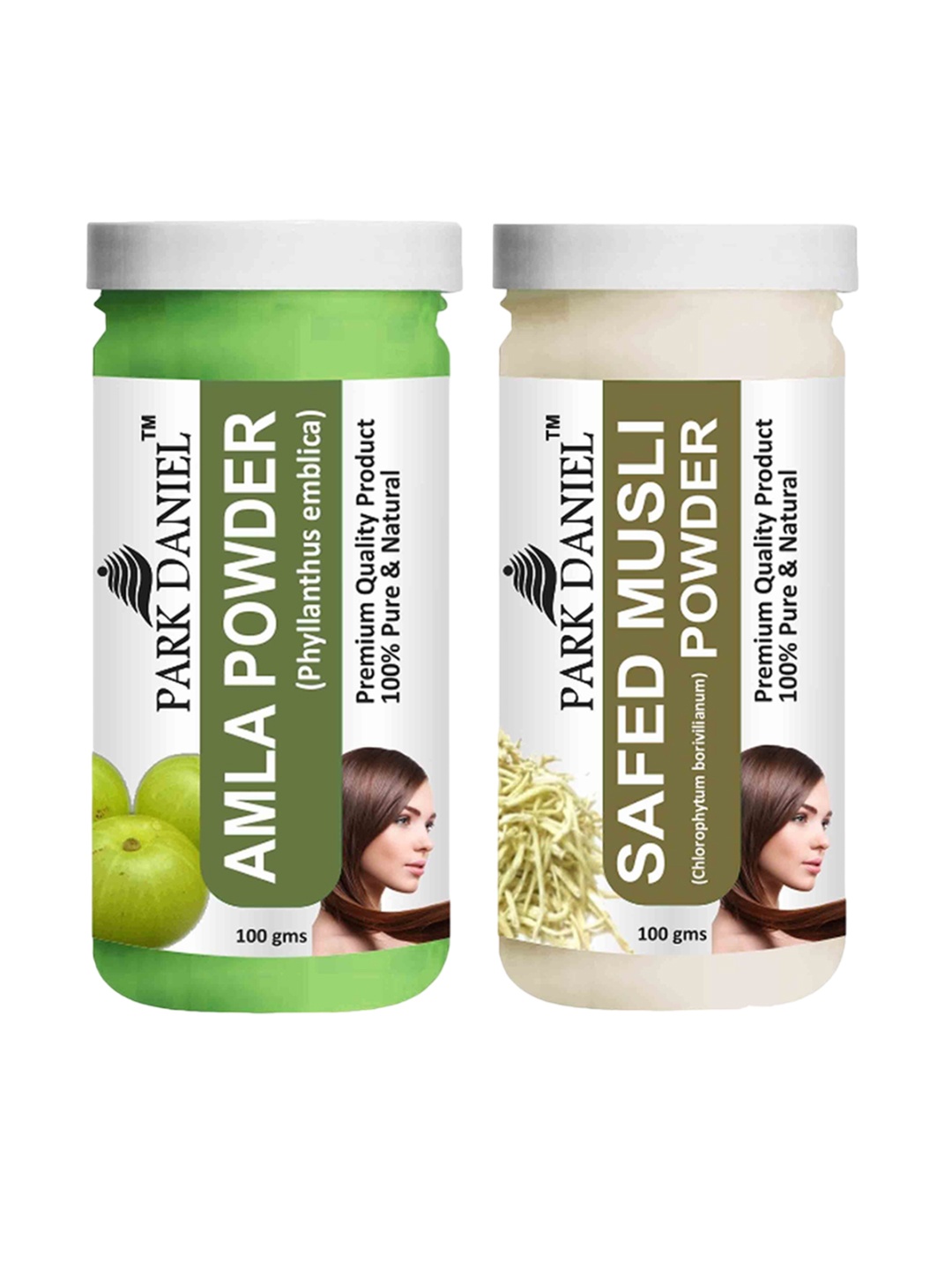 

Park Daniel Set Of 2 Amla & Safed Musli Powder For SKin & Hair- 100g Each, White