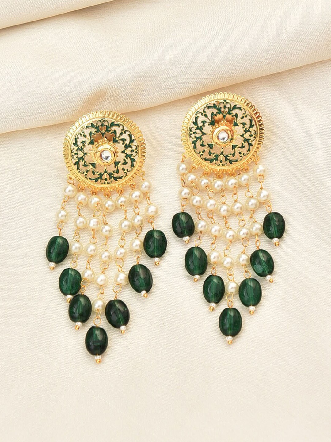 

JAYPORE Contemporary Jhumkas Earrings, Gold