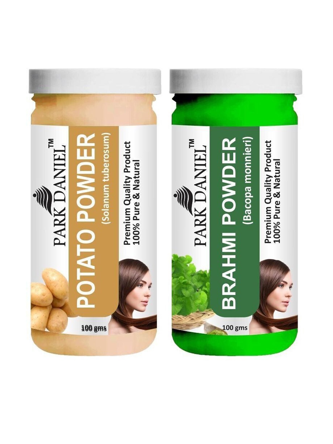 

Park Daniel Set Of 2 Pure & Natural Potato & Brahmi Powder - 100 g Each, White