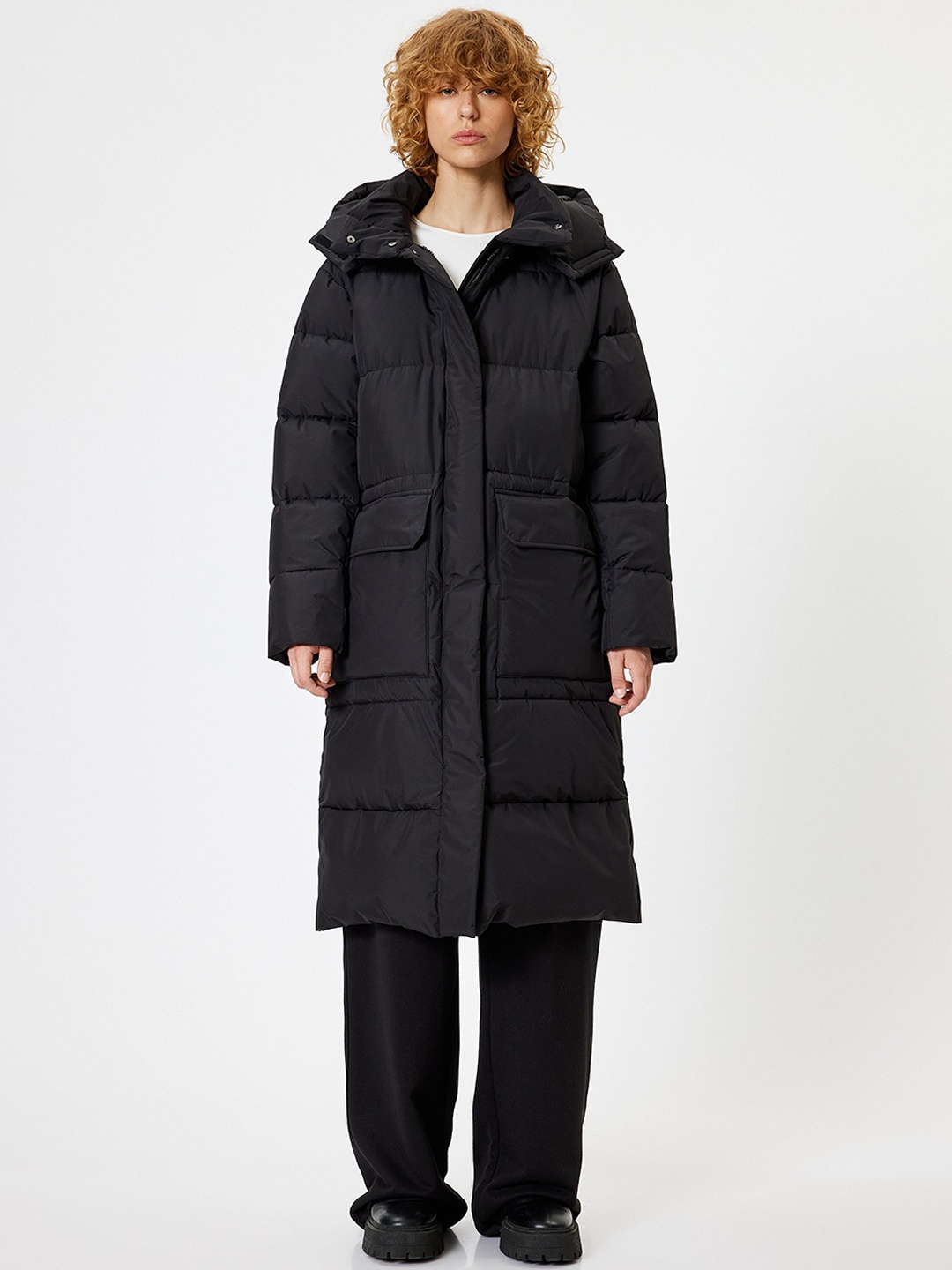 

Koton Single-Breasted Overcoat, Black