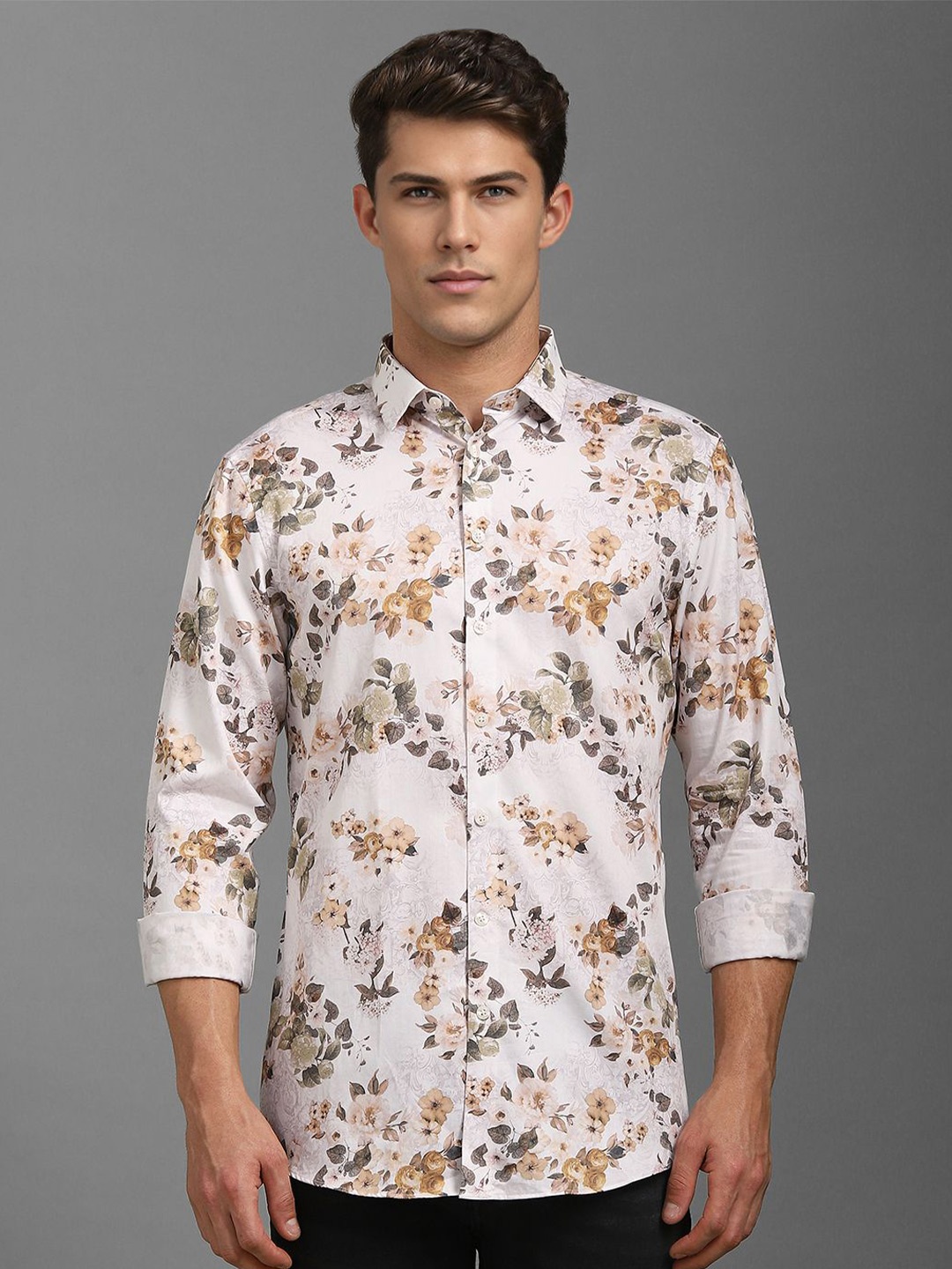 

Louis Philippe Sport Men Slim Fit Floral Opaque Printed Casual Shirt, White