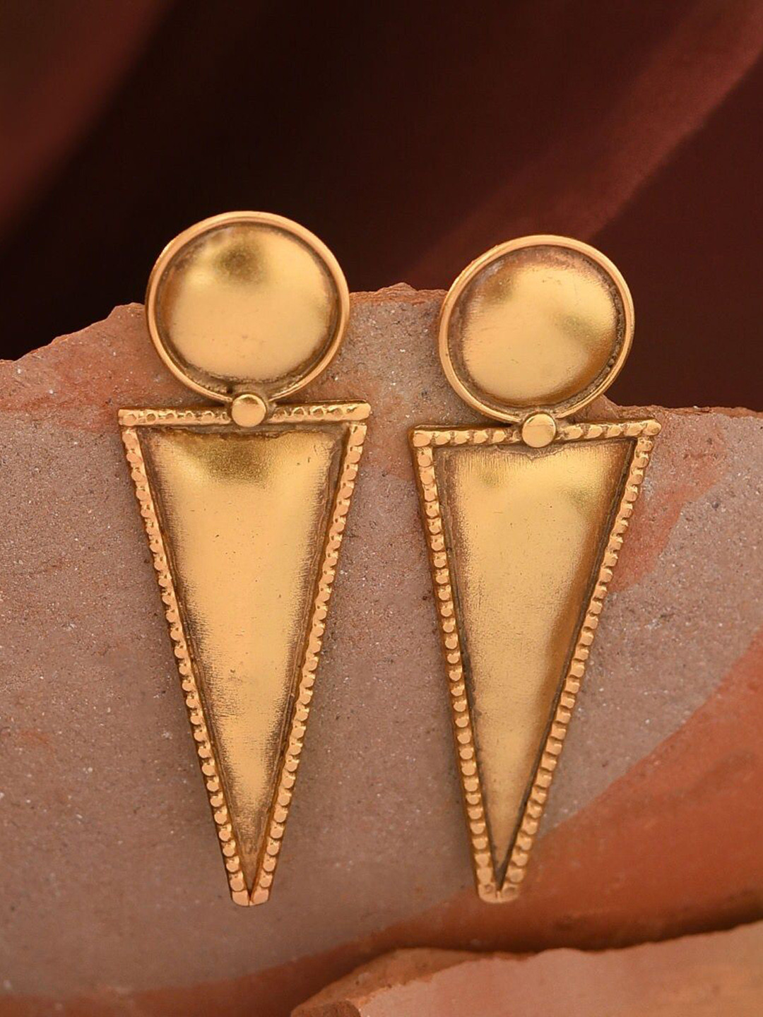 

JAYPORE Gold-Plated Contemporary Drop Earrings