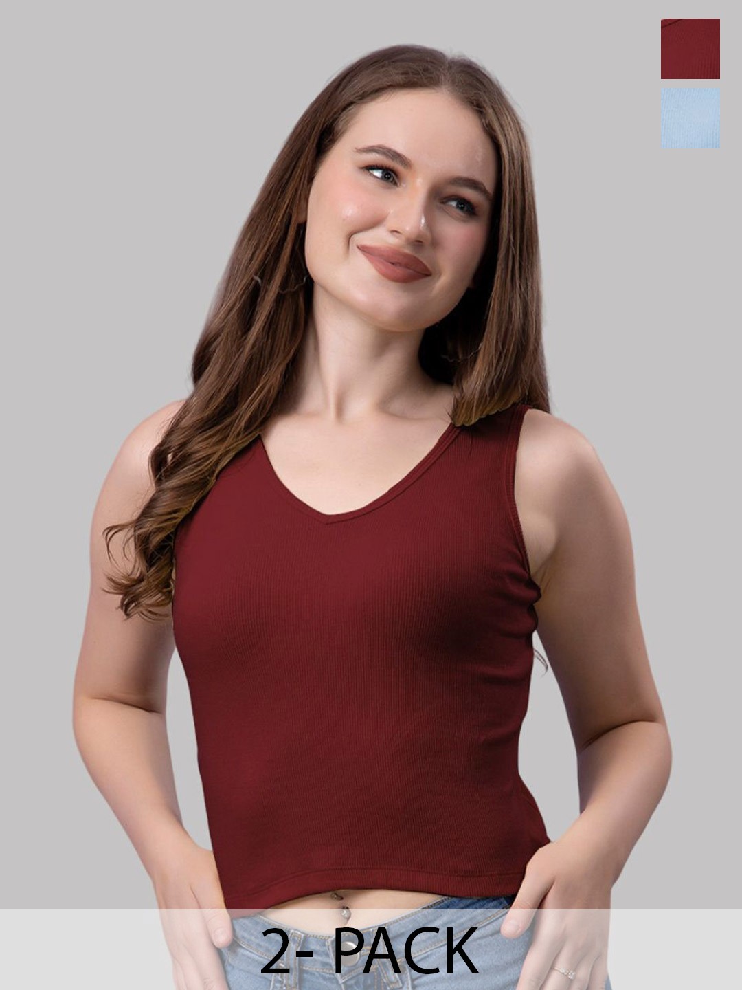 

Friskers Cotton Crop Top, Maroon