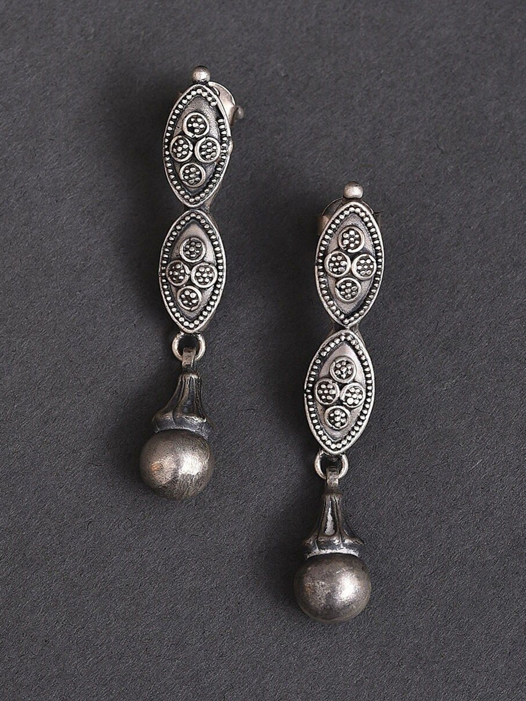 

JAYPORE Contemporary Drop Earrings, Silver