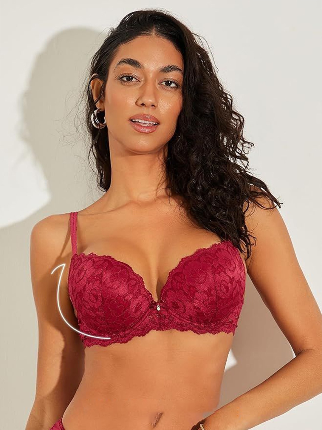 

BRACHY Medium Coverage Cotton Underwired Heavily Padded Bra, Maroon