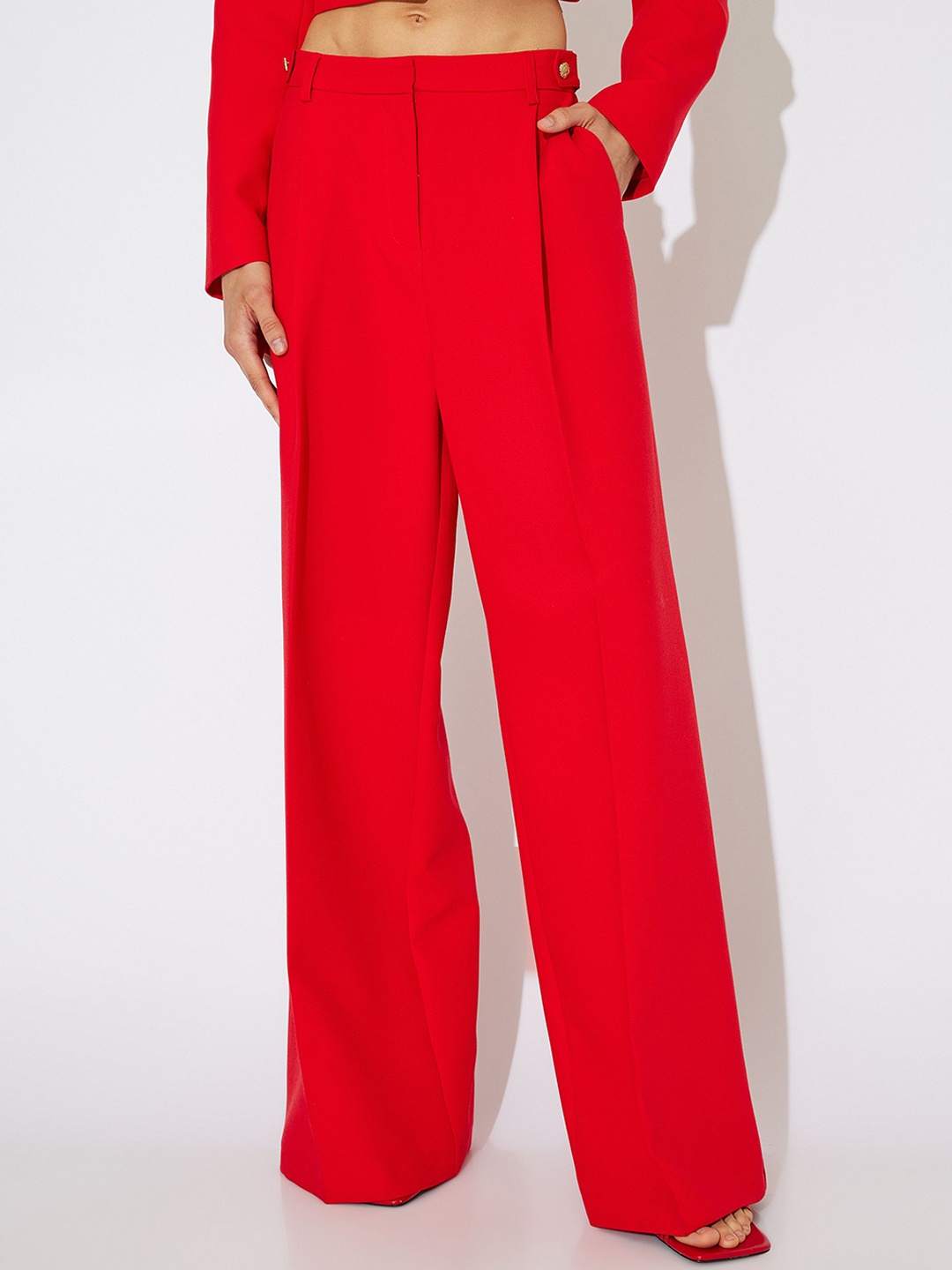 

Koton Women Low-Rise Trousers, Pink