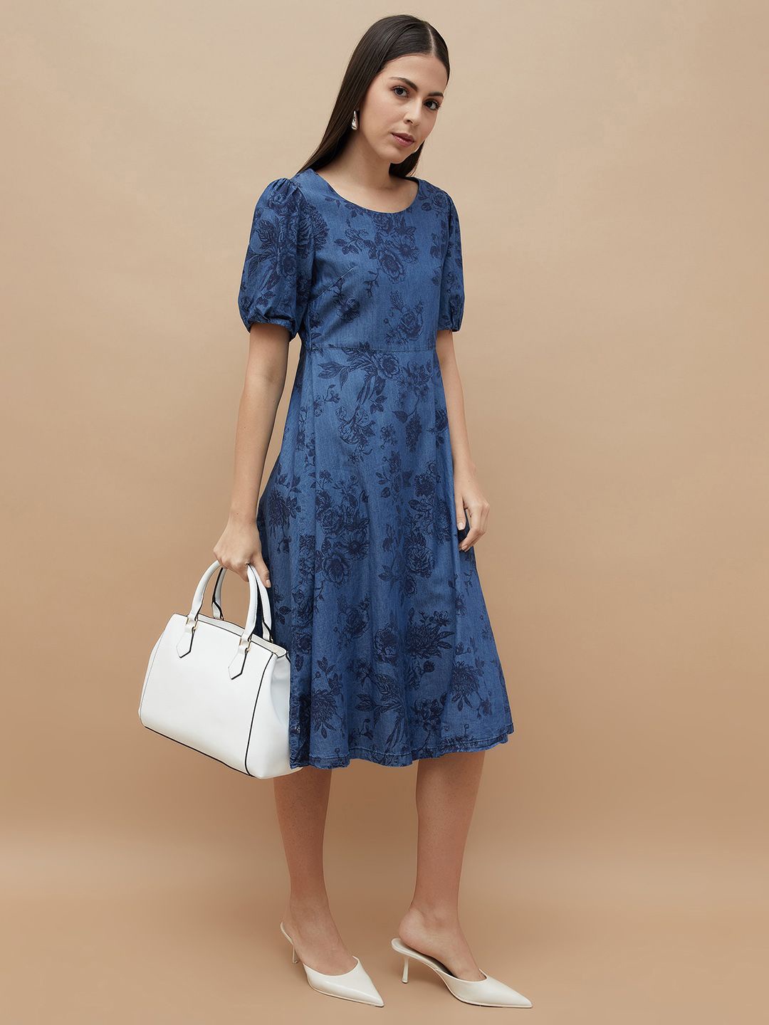 

CODE by Lifestyle Floral Print A-Line Dress, Blue