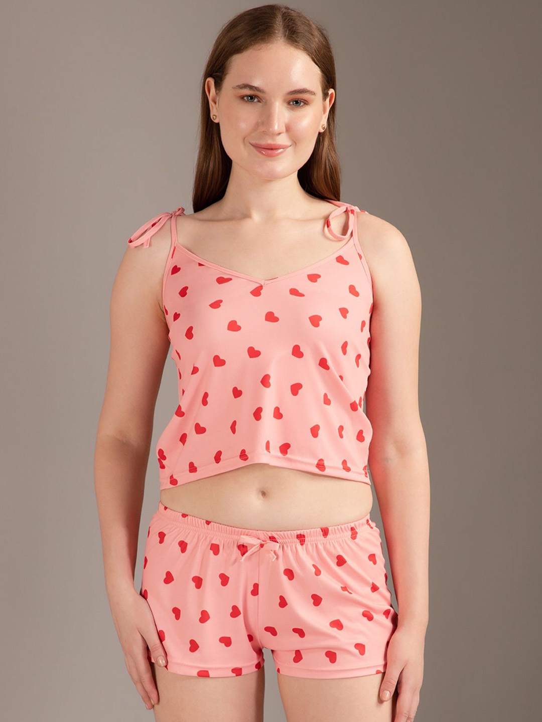 

Louis Bayrad Women Printed Night suit, Pink