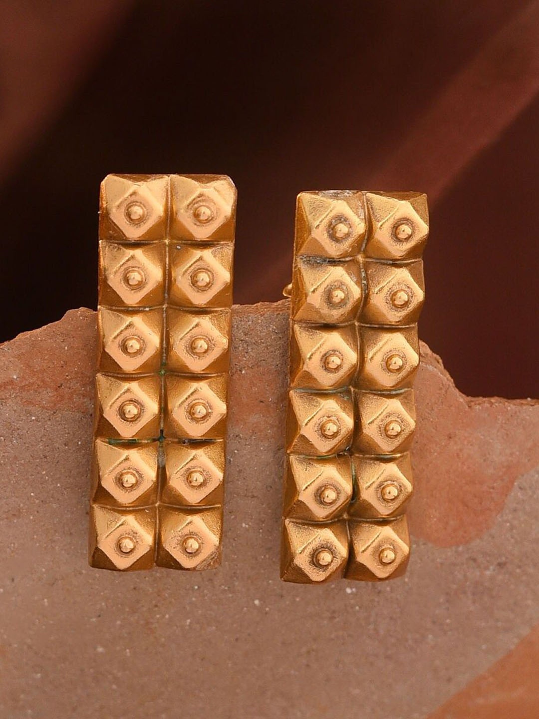 

JAYPORE Gold-Plated Contemporary Studs, Silver