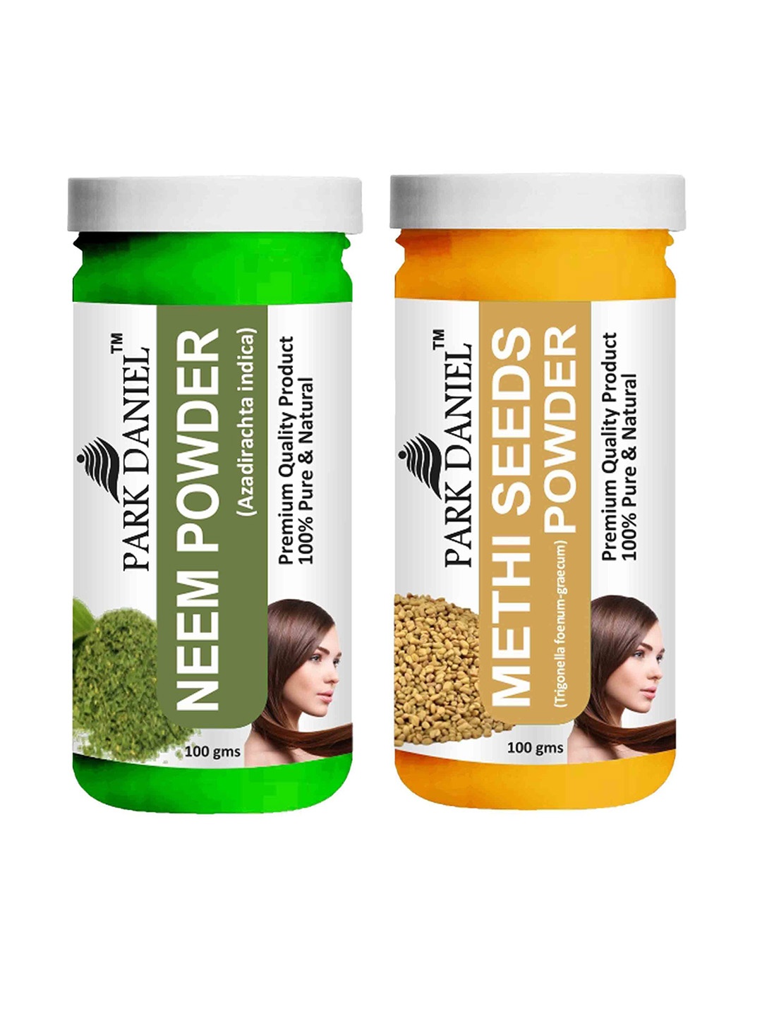 

Park Daniel Set Of 2 Neem & Methi Powder For Hair & Skin - 100 g Each, Transparent