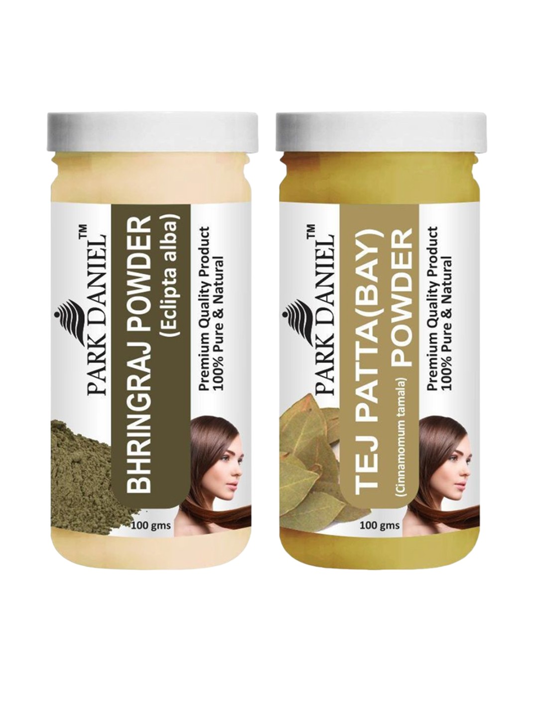 

Park Daniel Set Of 2 Bhringraj & Tej Patta Powder - 100 g Each, White