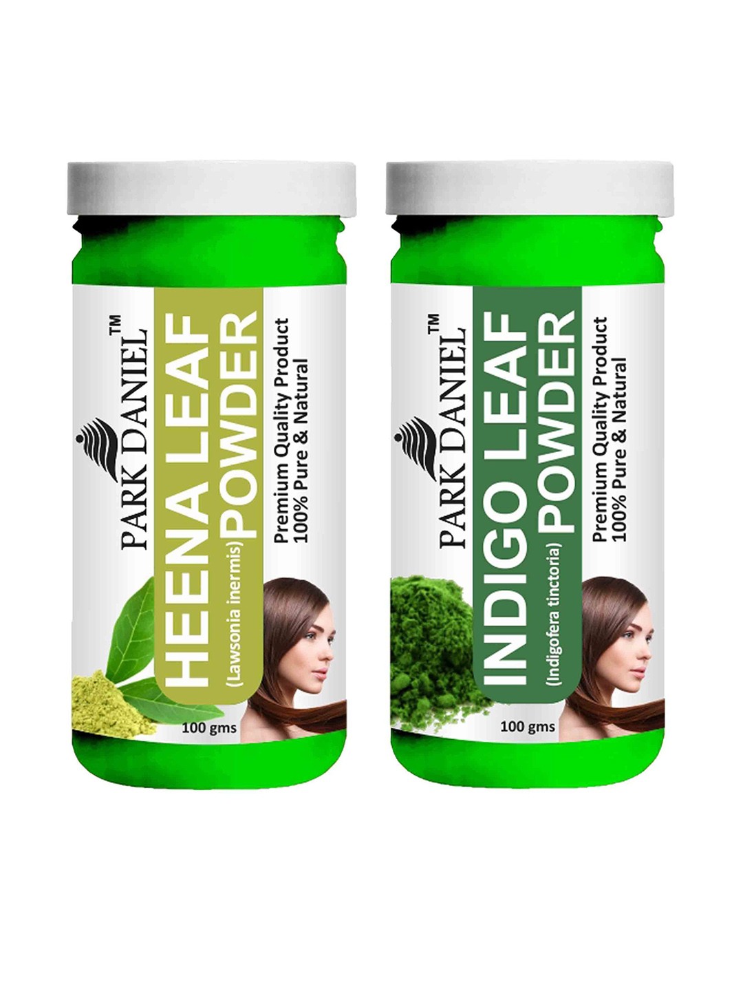 

Park Daniel Set Of 2 Natural Heena & Indigo Powder - 100 g Each, Green