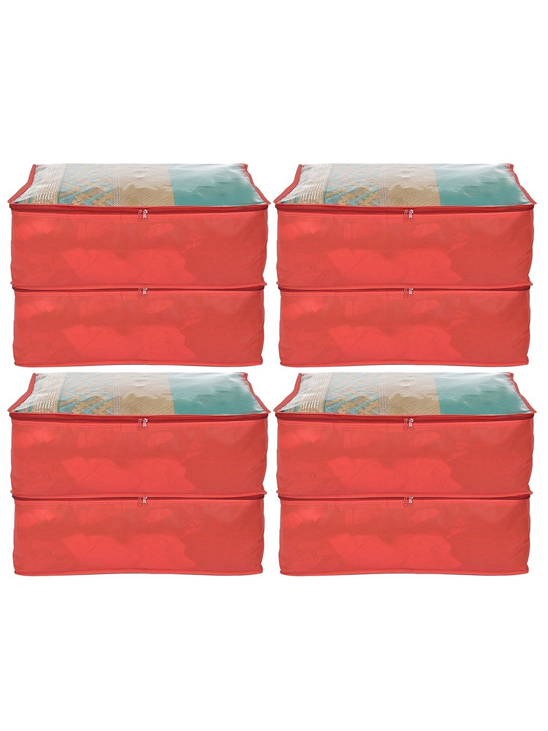 

Kuber Industries Red & White 8 Pieces Multi-Utility Organisers