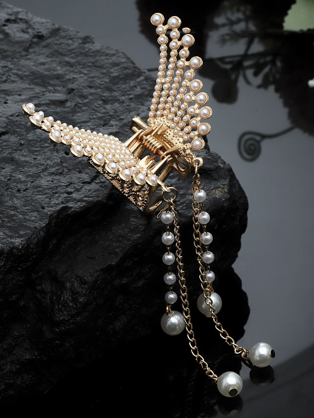

PANASH Women Embellished Gold-Plated Claw Clip