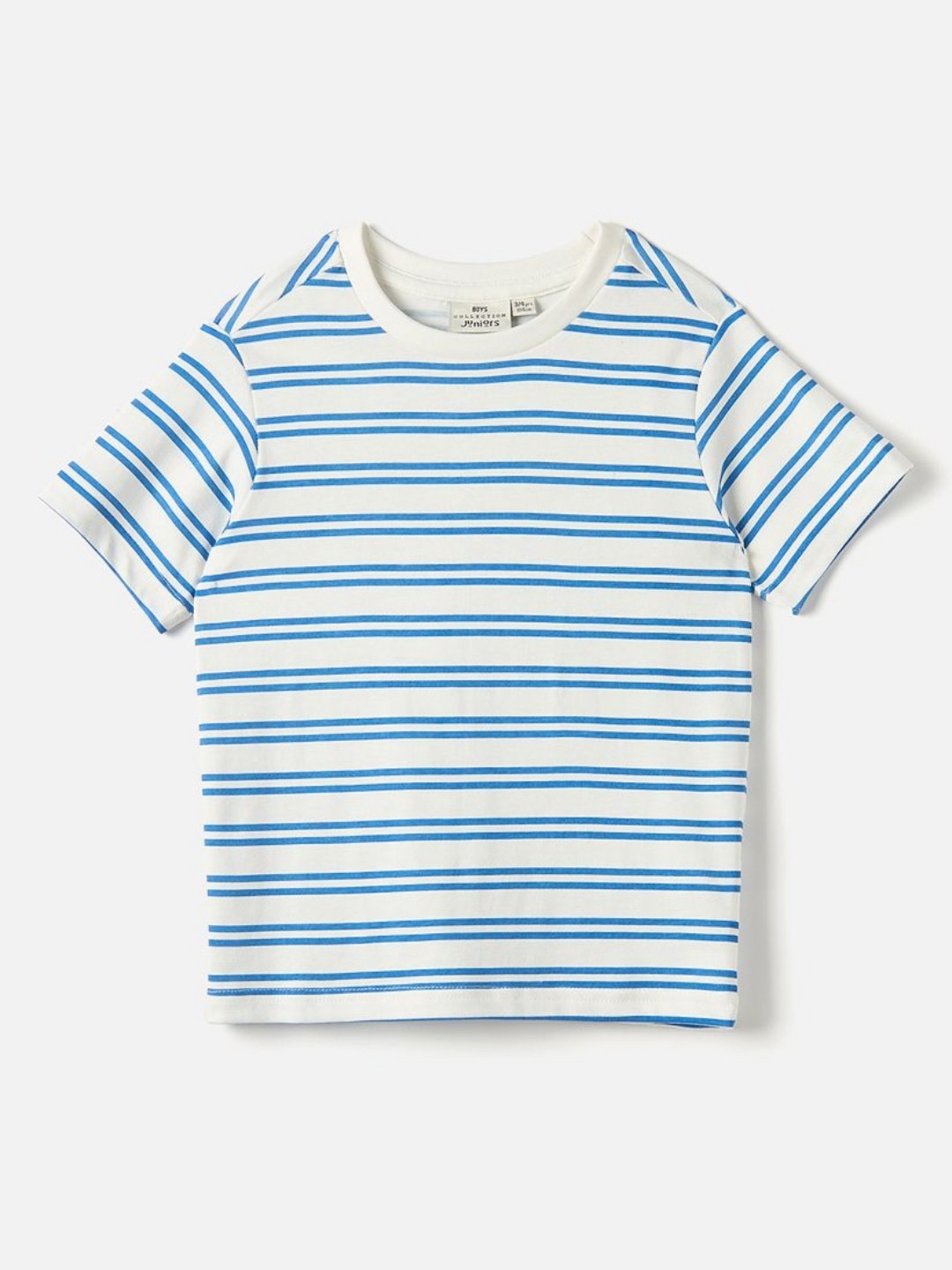 

Juniors by Babyshop Boys Striped Round Neck Cotton T-shirt, White