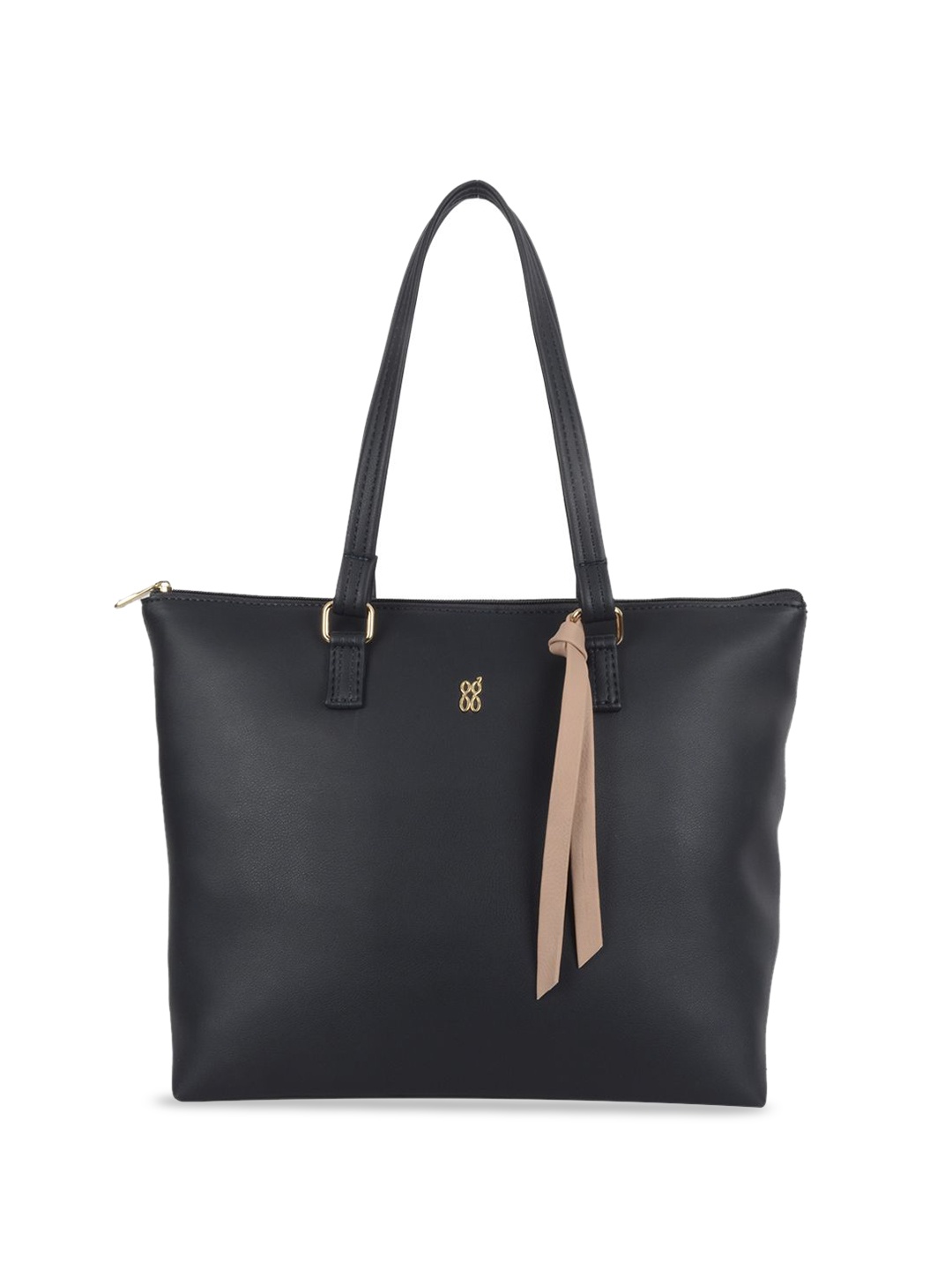 

Baggit Women Solid Structured Tote Bag, Black