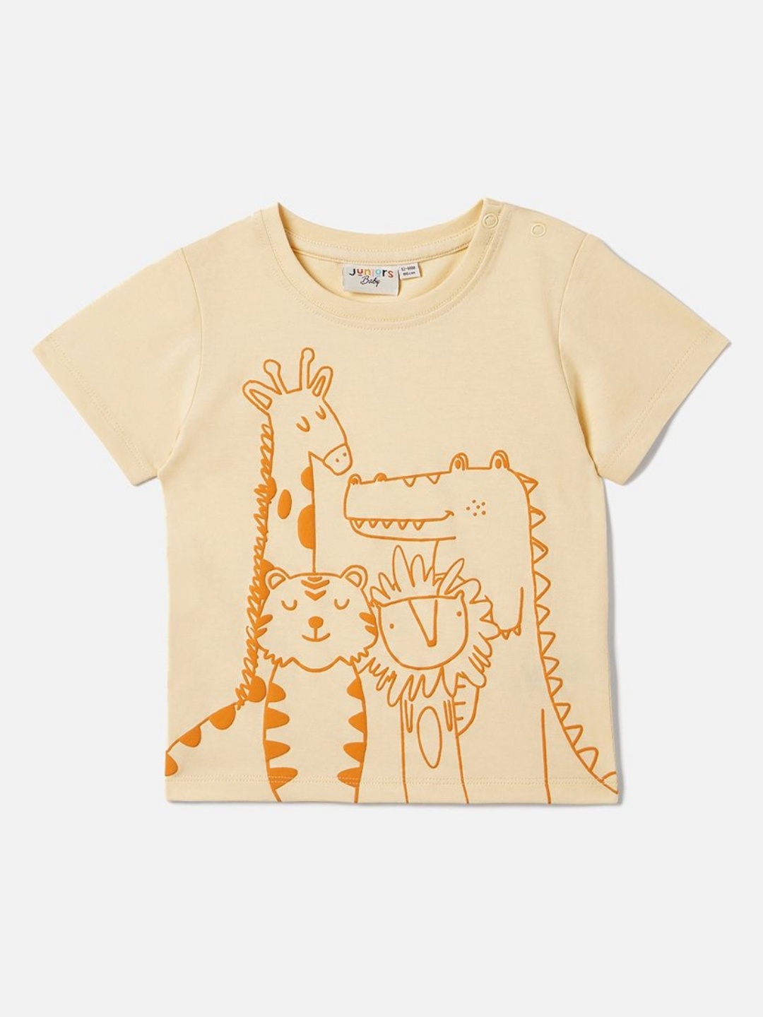 

Juniors by Babyshop Boys Graphic Printed Round Neck Cotton T-shirt, Beige