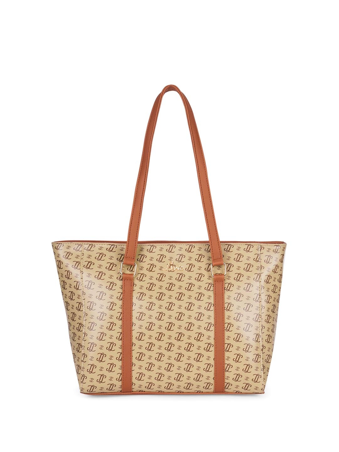 

Lavie Women Brand Logo Printed Structured Shoulder Bag, Beige
