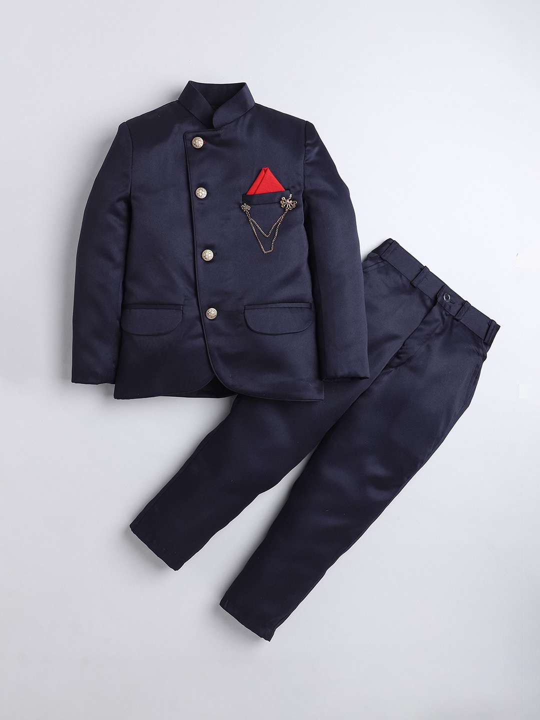 

BAESD Boys Single-Breasted Two-Piece Suits, Navy blue