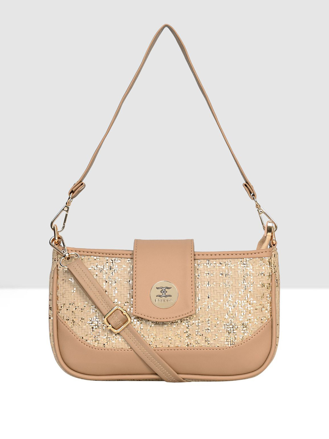 

ESBEDA Women Textured Sling Bag, Beige
