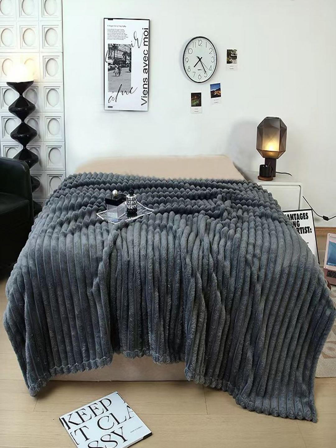 

JC HOME Grey AC Room 300 GSM Double Bed Blanket