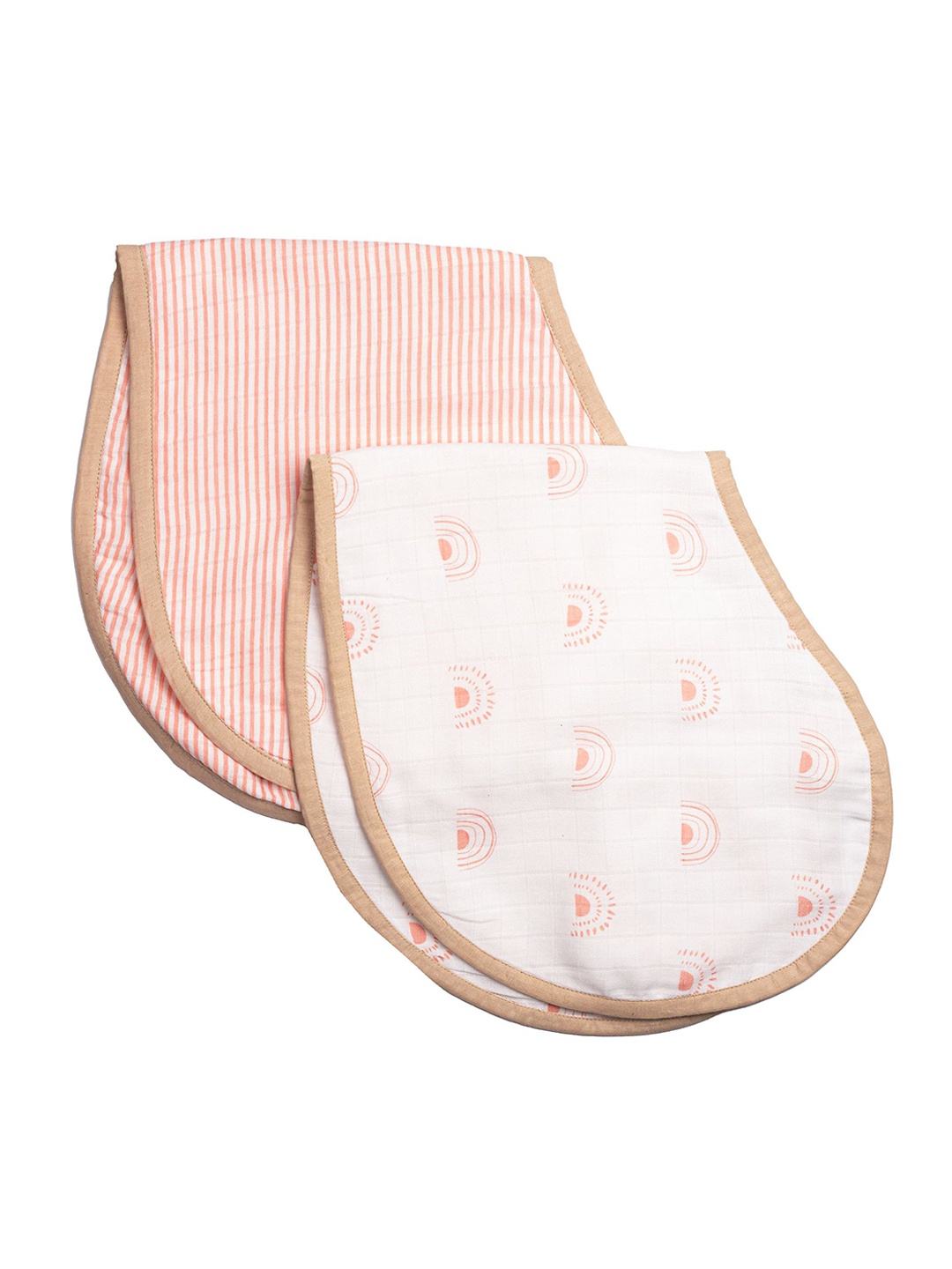 

Masilo Kids Pack Of 2 Organic Cotton Printed Bibs, Pink