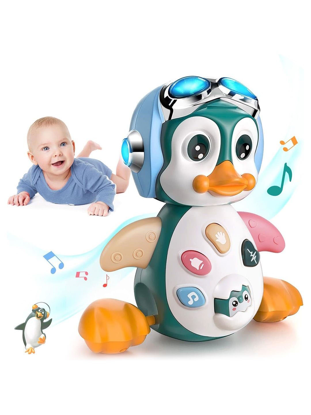 

Kidology Kids Crawling Penguin Musical Toy, Green