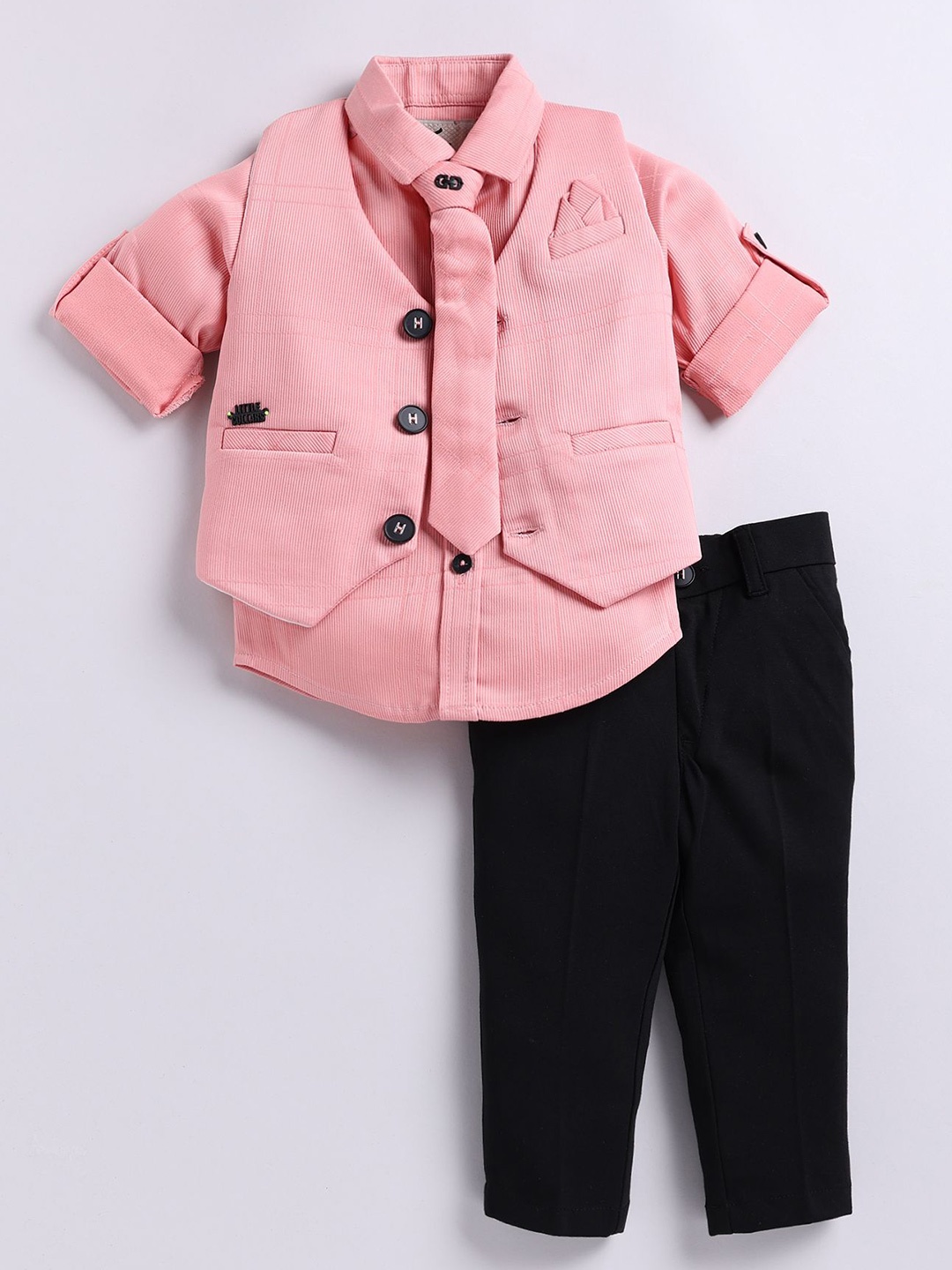 

LITTLE COLLARS Boys Shirt with Trousers & Waistcoat, Pink