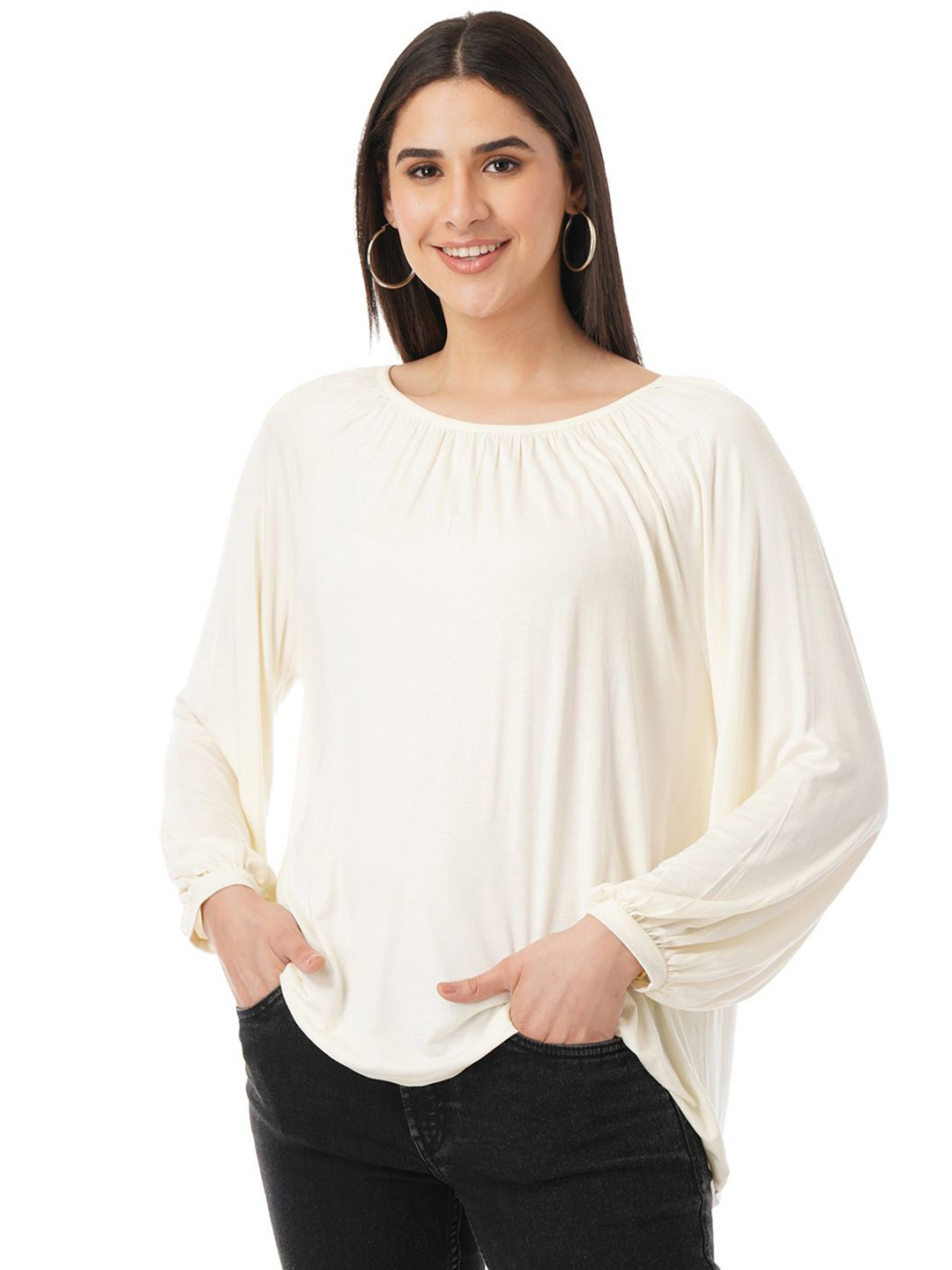 

FYLTR Women Solid Top, Off white