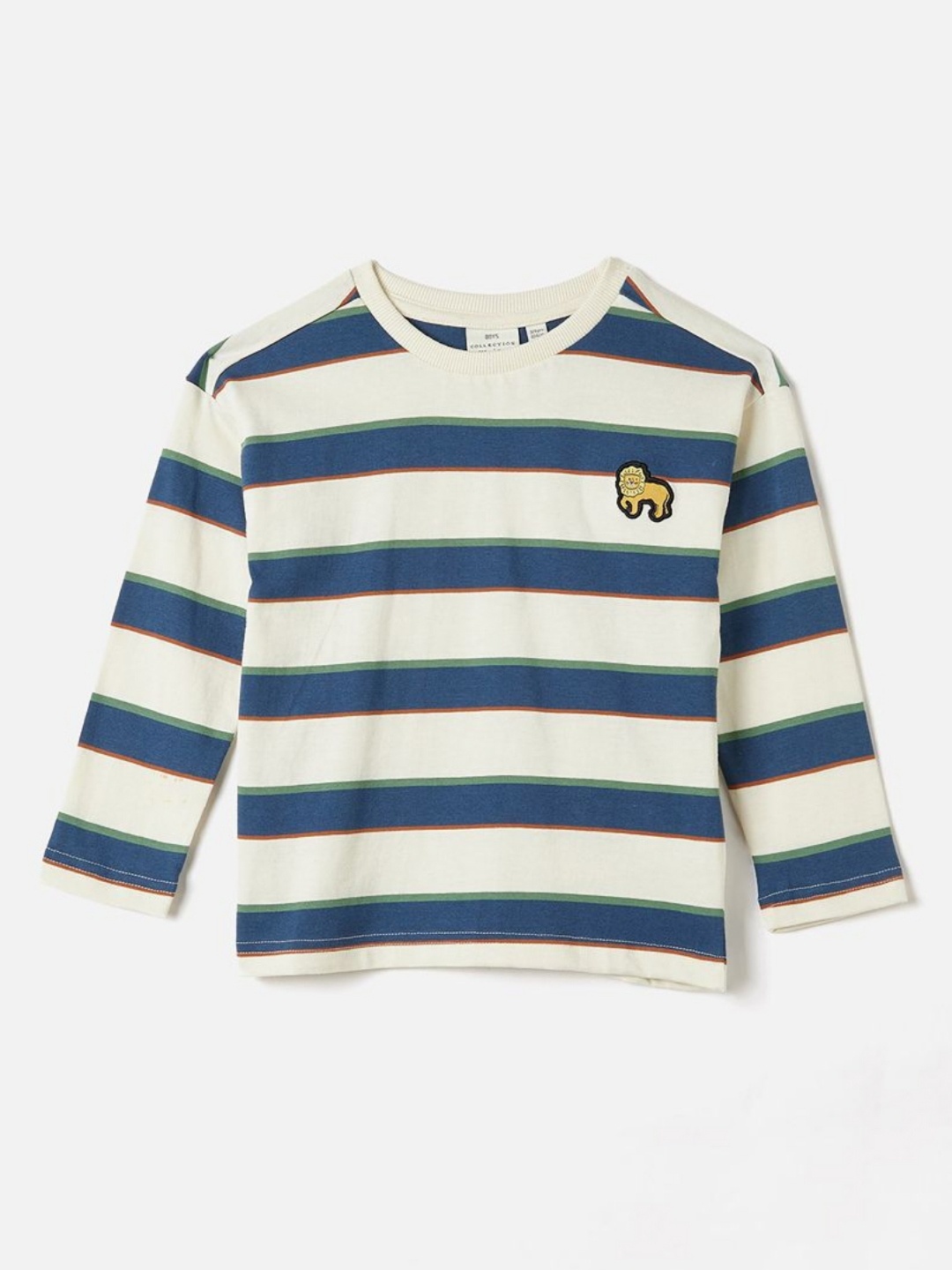 

Juniors by Babyshop Boys Striped Round Neck Cotton T-shirt, White