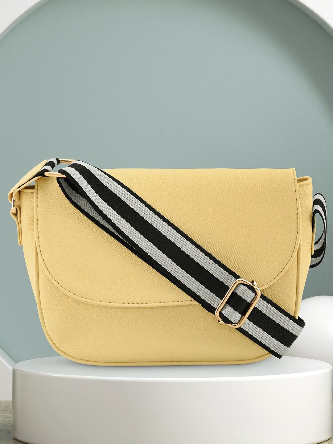 

Fastrack Women Textured Solid Structured Shoulder Bag, Yellow