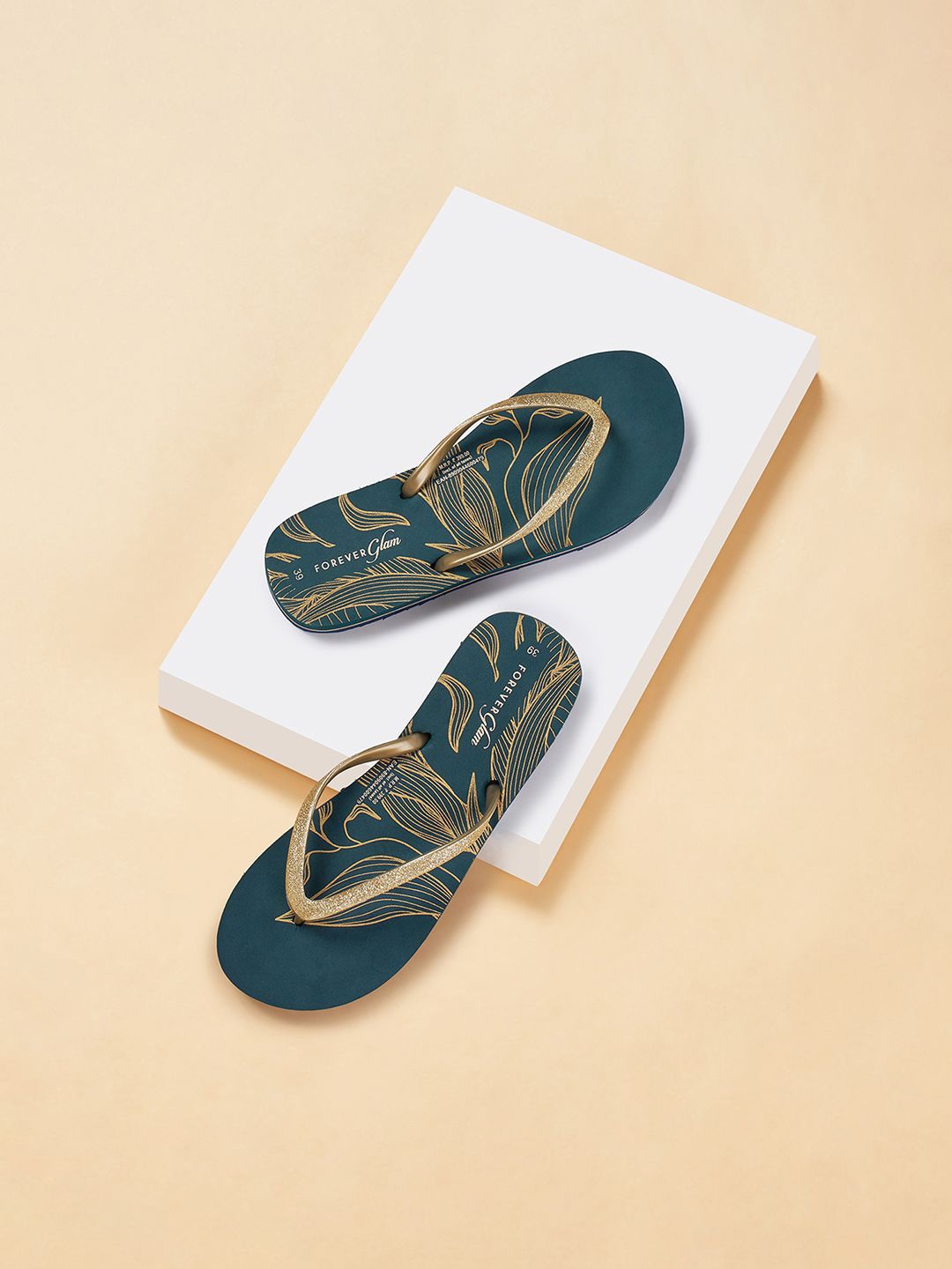 

Forever Glam by Pantaloons Women Printed Thong Flip-Flops, Navy blue