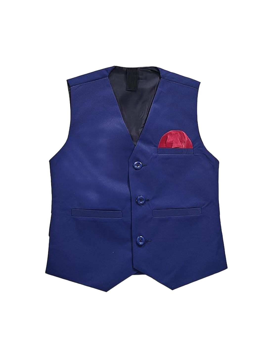 

Eliq Boys V-Neck Corduroy Cotton Silk Waistcoat, Navy blue