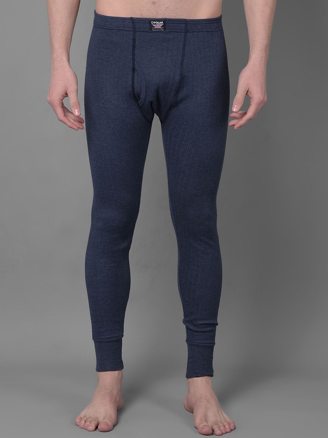

Dollar Men Striped Cotton Thermal Bottoms, Blue