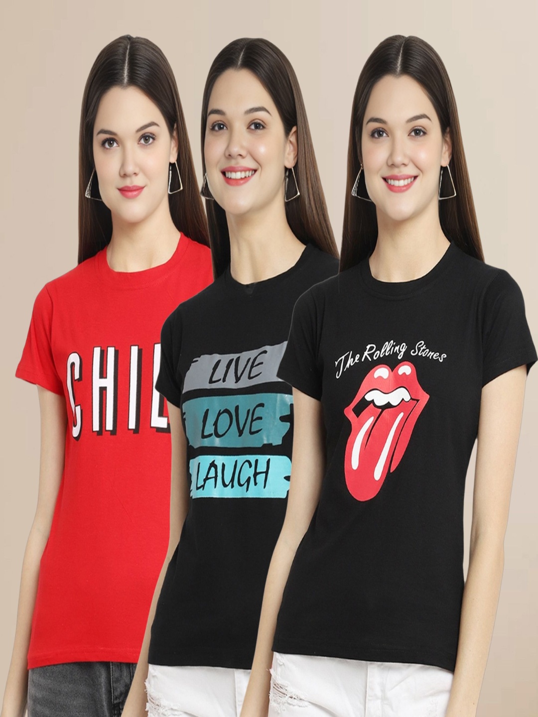 

Metronaut Women Typography 3 T-shirt, Multi