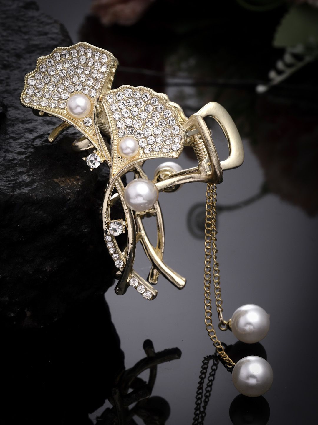 

PANASH Women Embellished Claw Clip, Gold