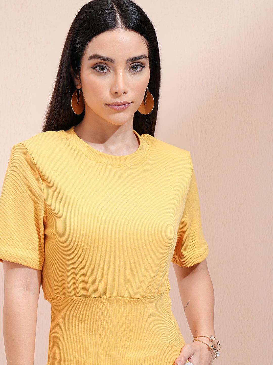 

Tokyo Talkies Cotton Crop Top, Yellow