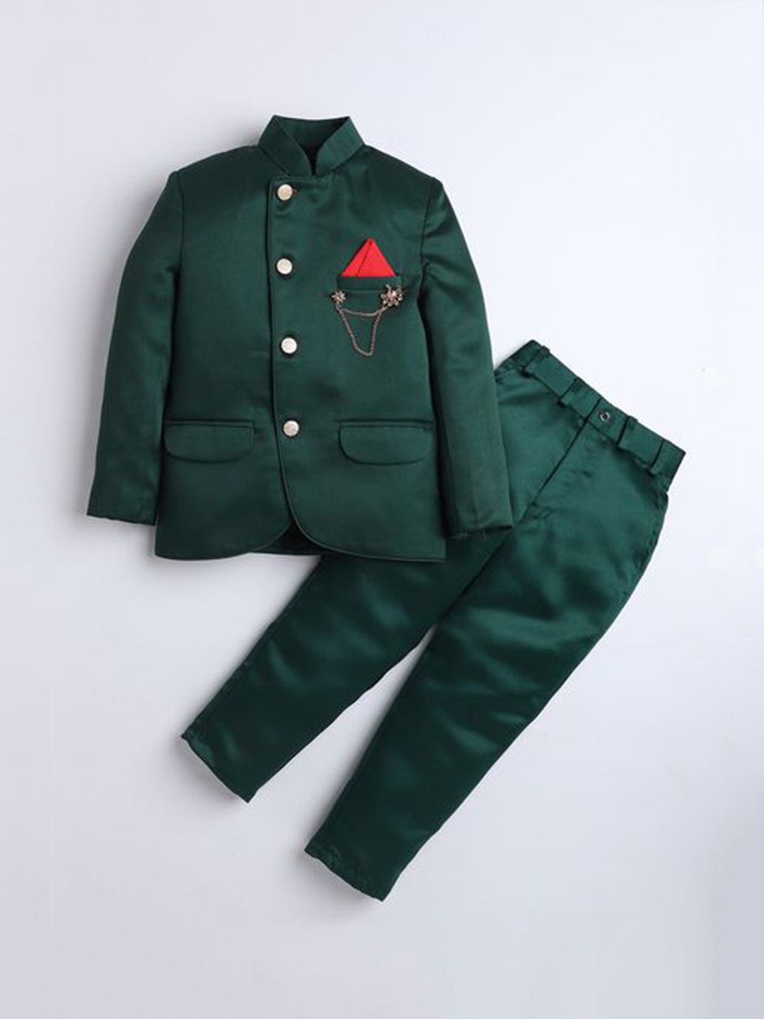 

BAESD Boys 2-Pcs Single Breasted Prince Suit, Green