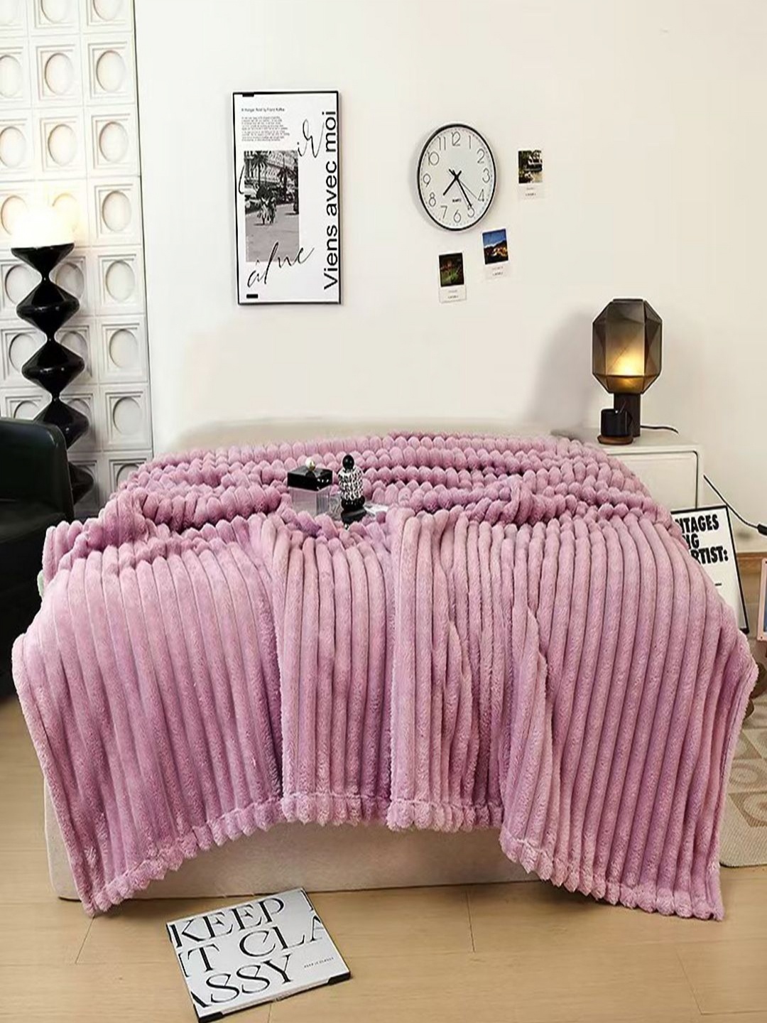 

JC HOME Purple AC Room 300 GSM Double Bed Blanket