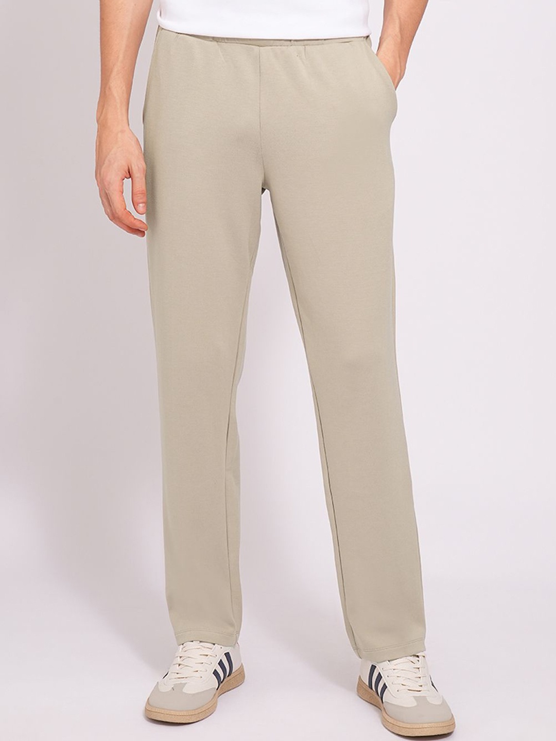 

SELECTED Men Regular Fit Track Pants, Beige