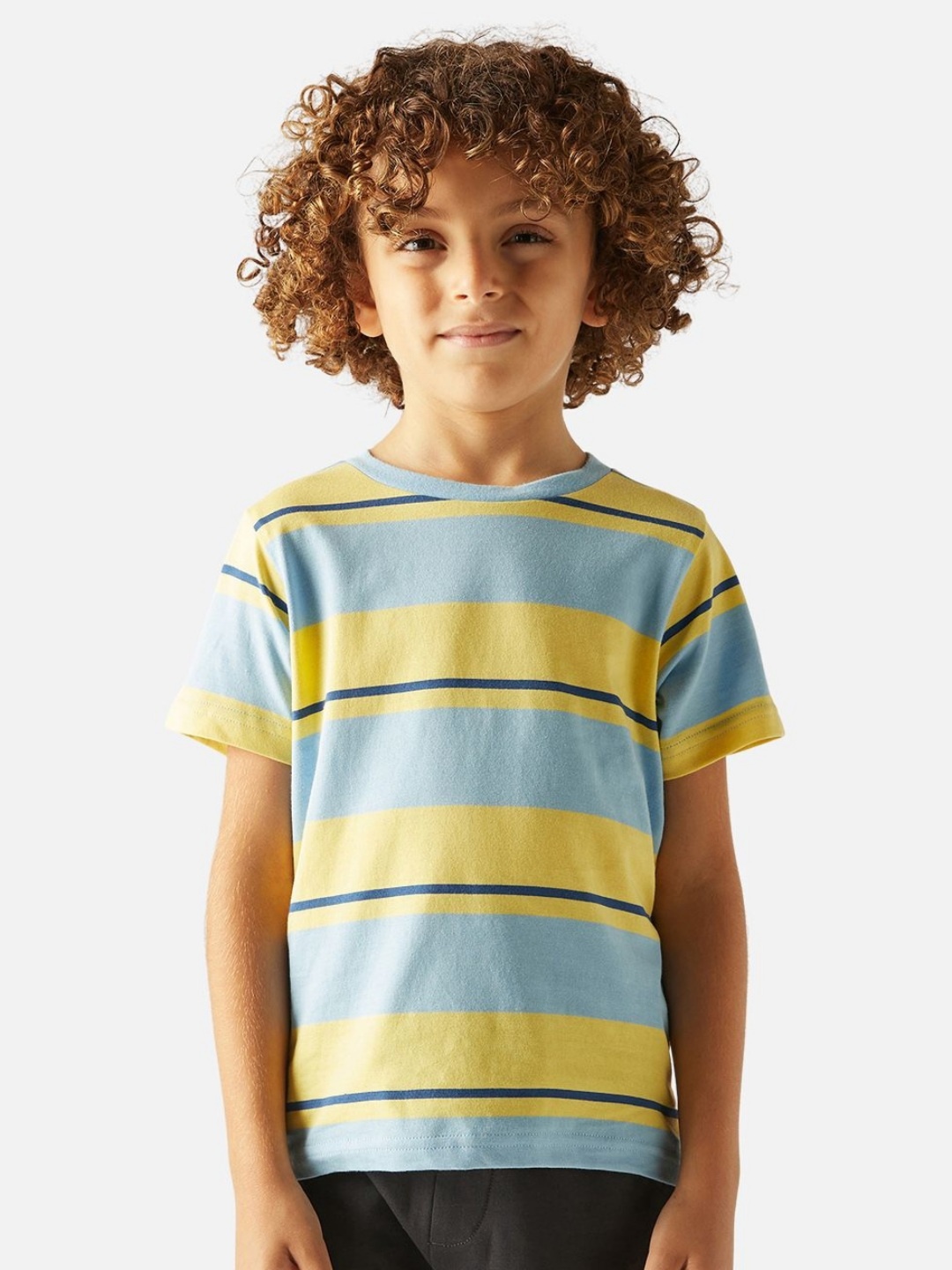 

Juniors by Babyshop Boys Striped Round Neck Cotton T-shirt, Yellow