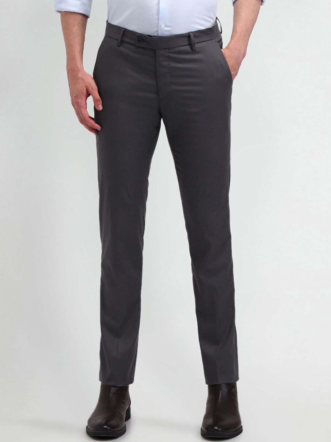 

Arrow Men Urban Slim Fit Formal Trousers, Grey
