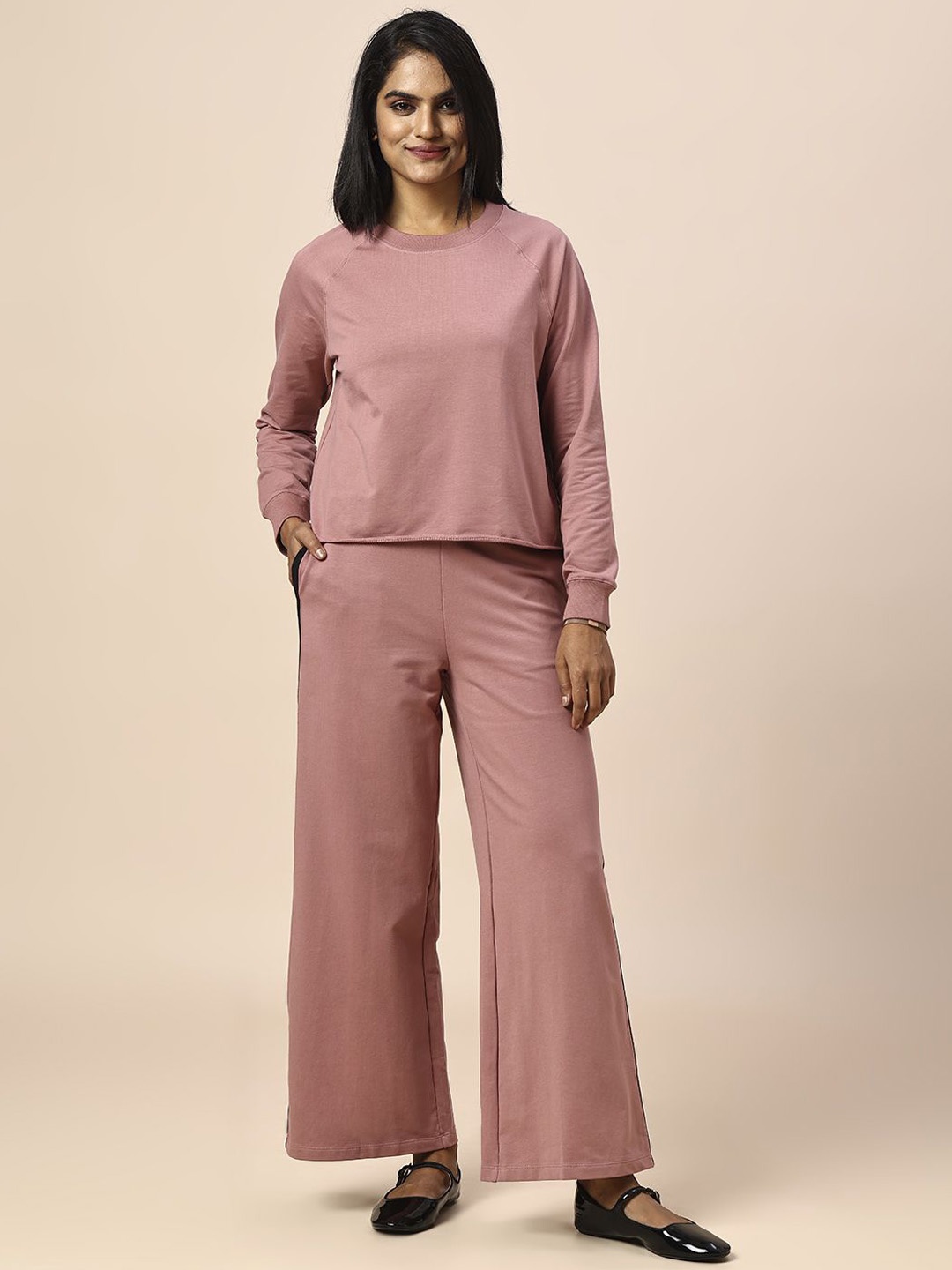 

Chemistry Long Sleeves Sweatshirt With Trouser, Rose